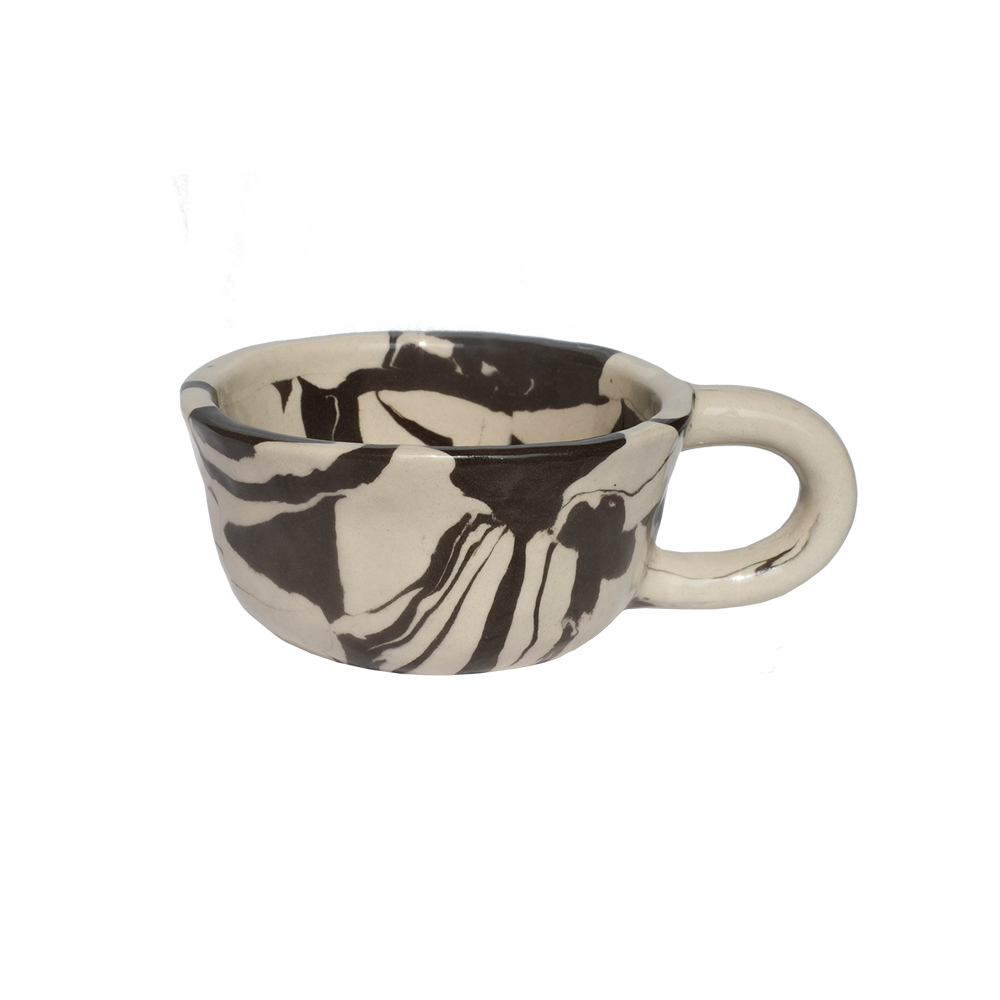 Pollygarden | Black Marble Latte Mug