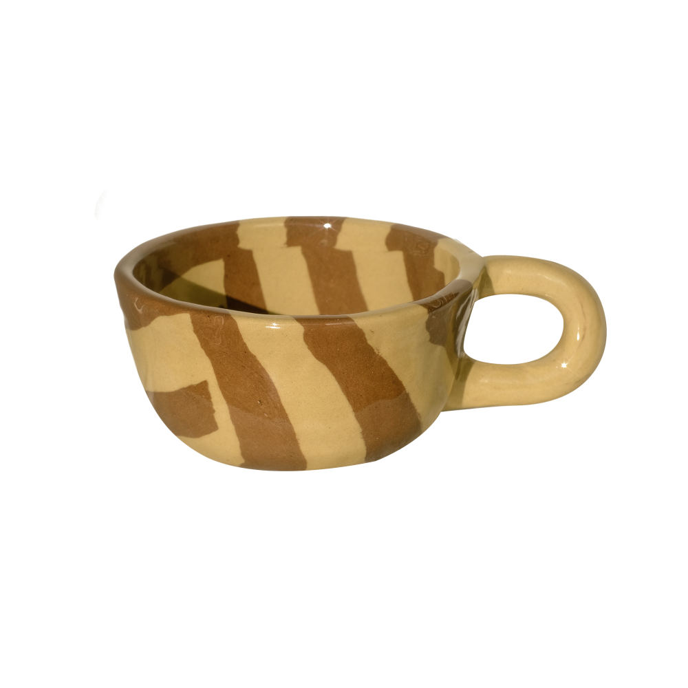 Latte Mug Stripe Ginger 260ml - Thumbnail 4