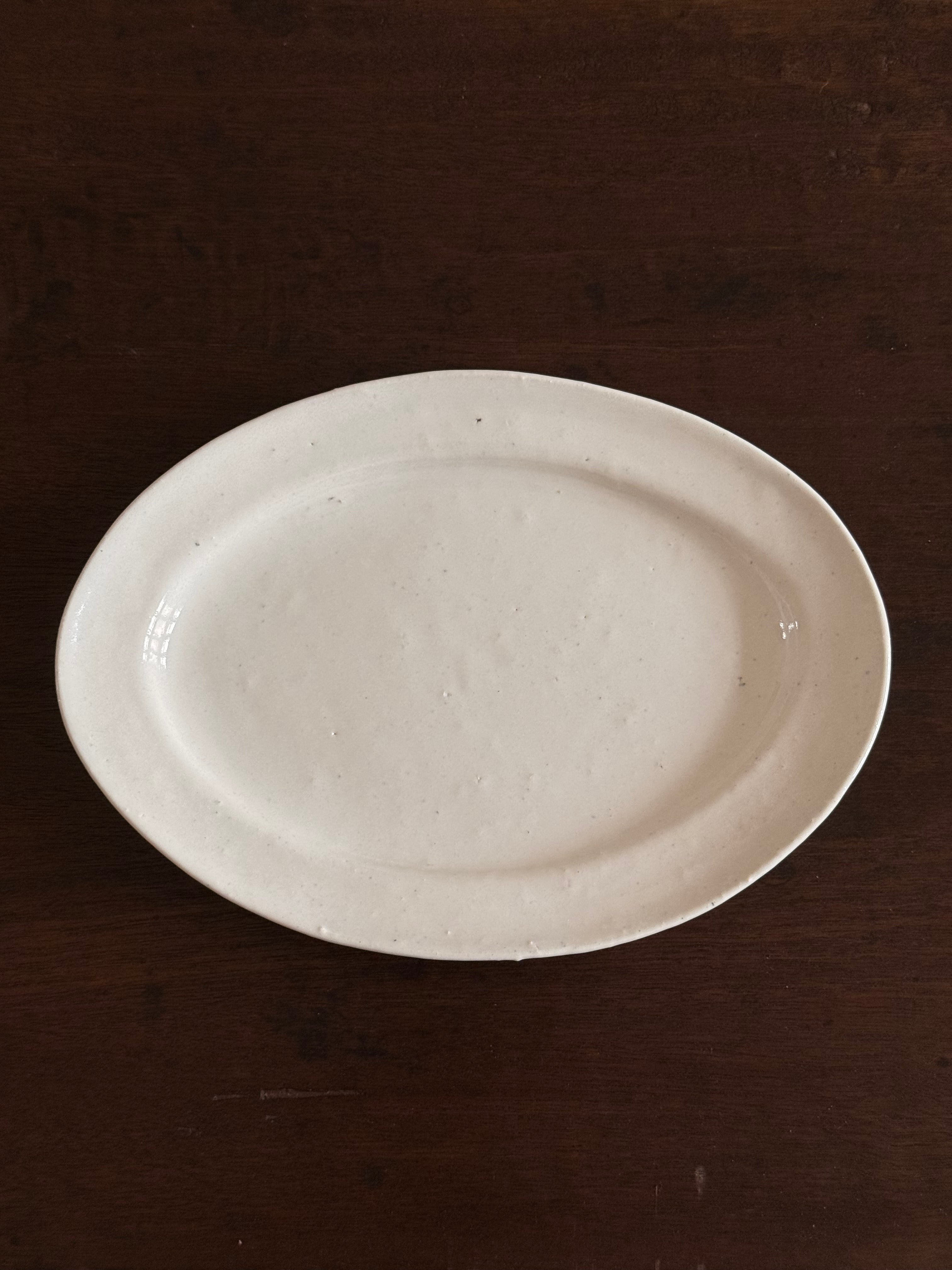Tatsuhiko Kawai | White Glaze Oval Rim Plate
