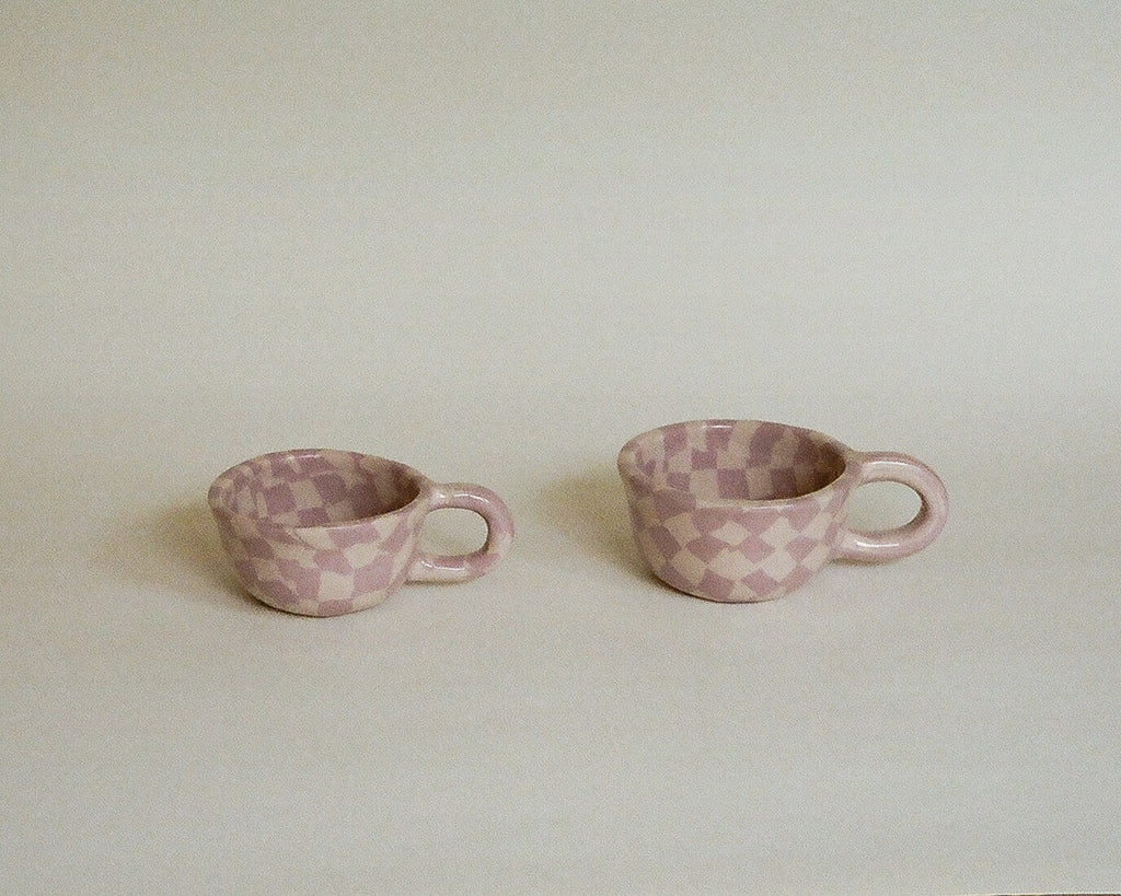 Pollygarden | Check Lavender Latte Mug