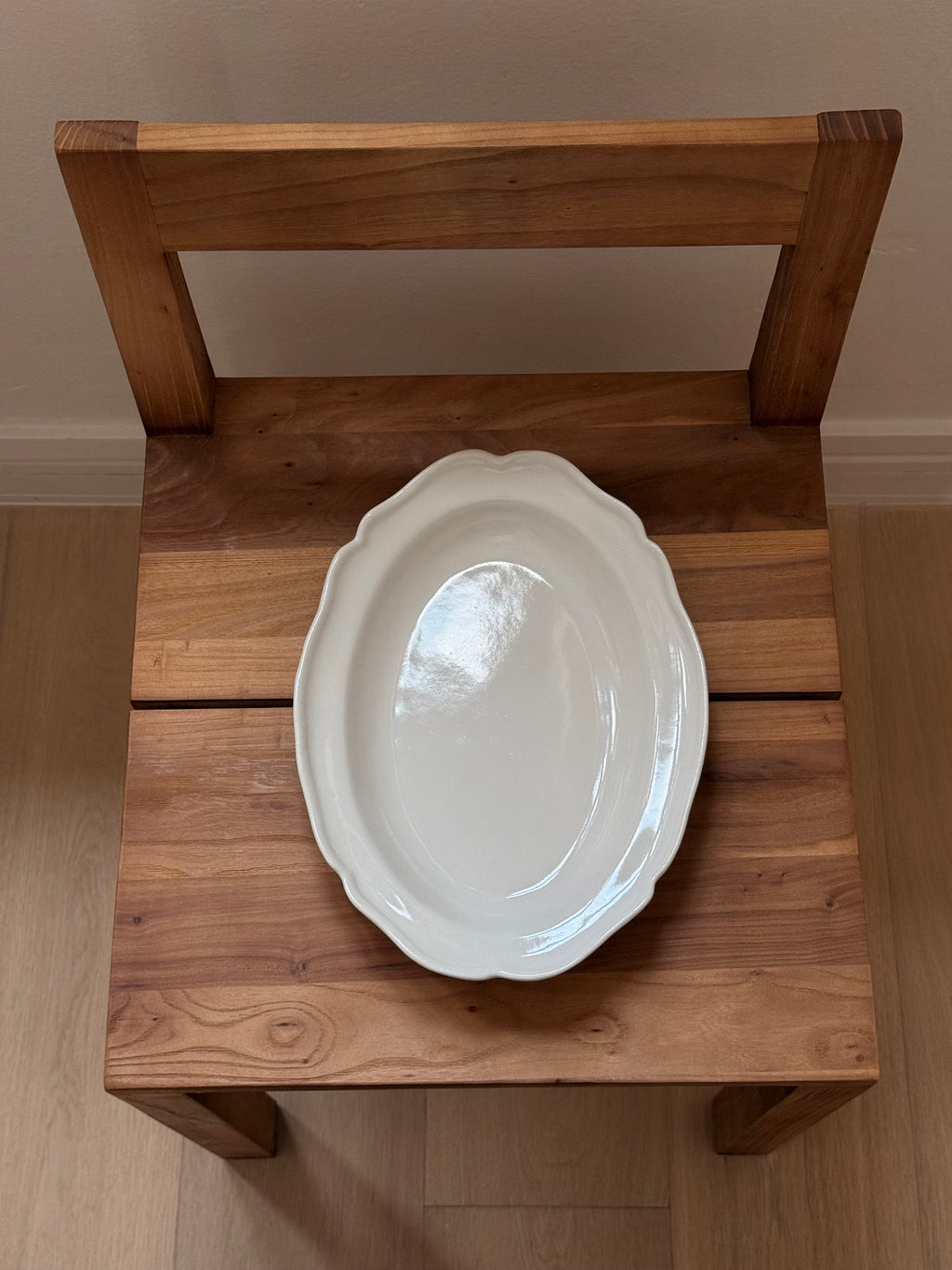 Tatsuhiko Kawai | White Glaze Oval Large Plate