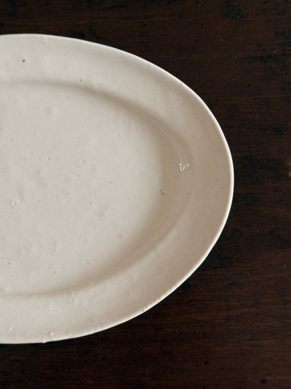 Tatsuhiko Kawai | White Glaze Oval Rim Plate