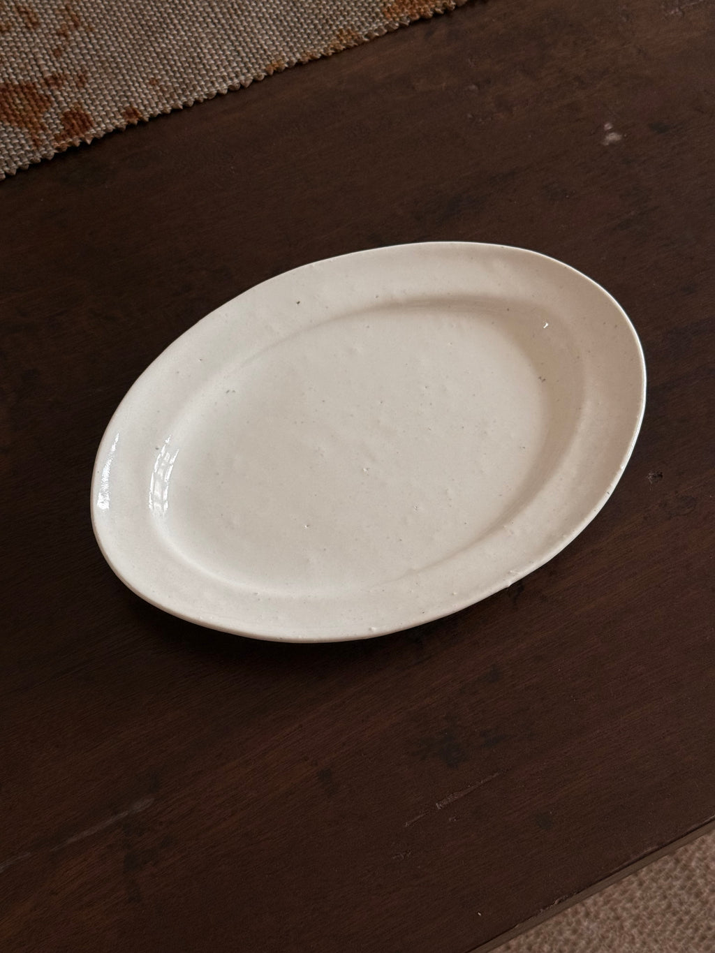 Tatsuhiko Kawai | White Glaze Oval Rim Plate