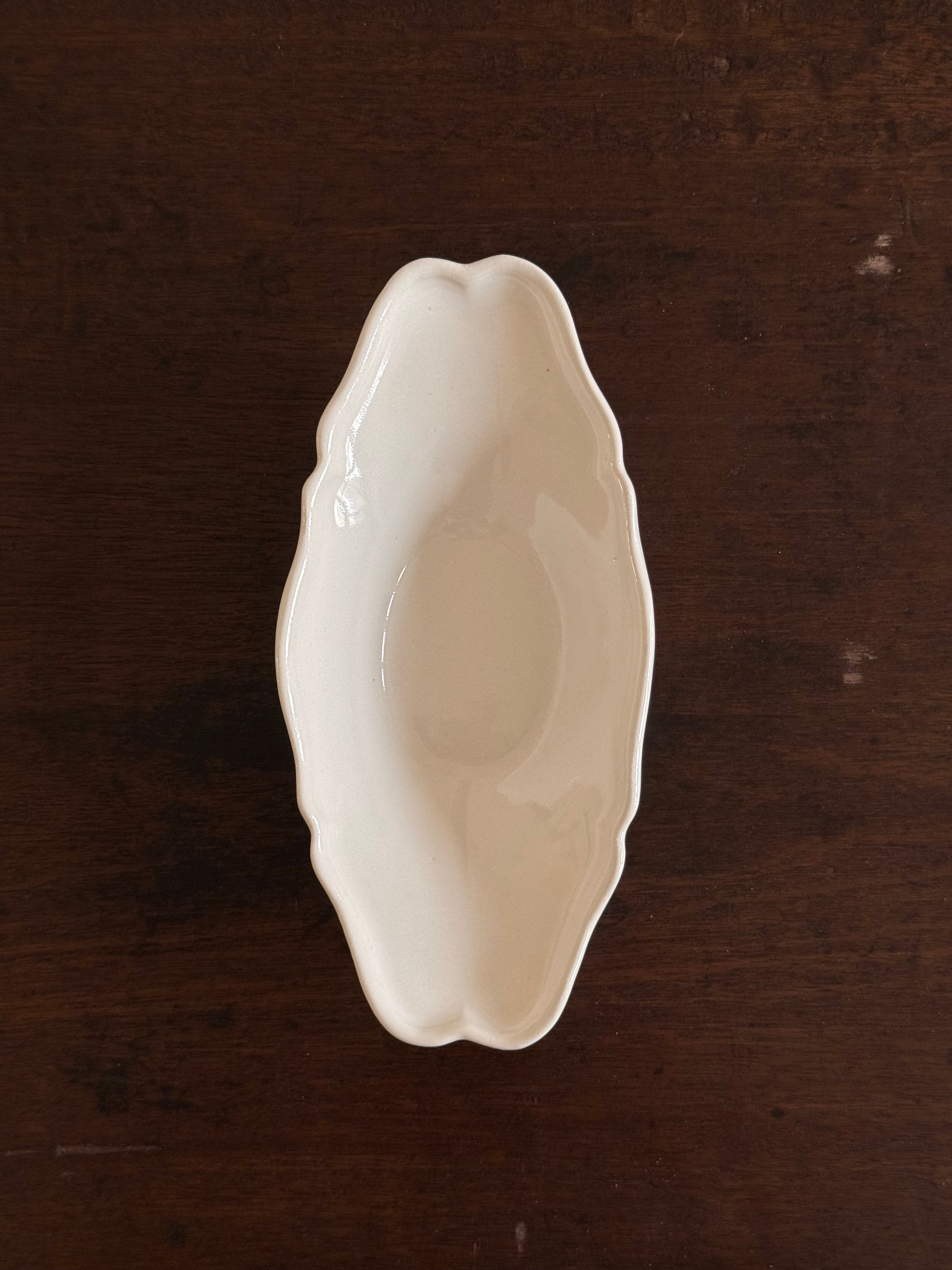 Tatsuhiko Kawai | White Glaze Oval Small Plate
