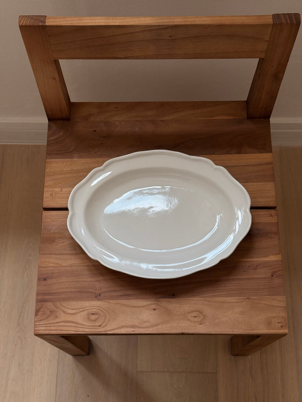 Tatsuhiko Kawai | White Glaze Oval Large Plate