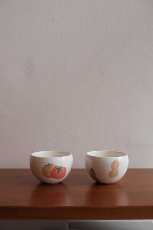 叶子手作 Yezi | 好柿花生 Glossy Hand-painted Ceramic Cup