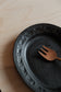 Wang Yu Liang | Handmade Matte Black with Floral Oval Plate