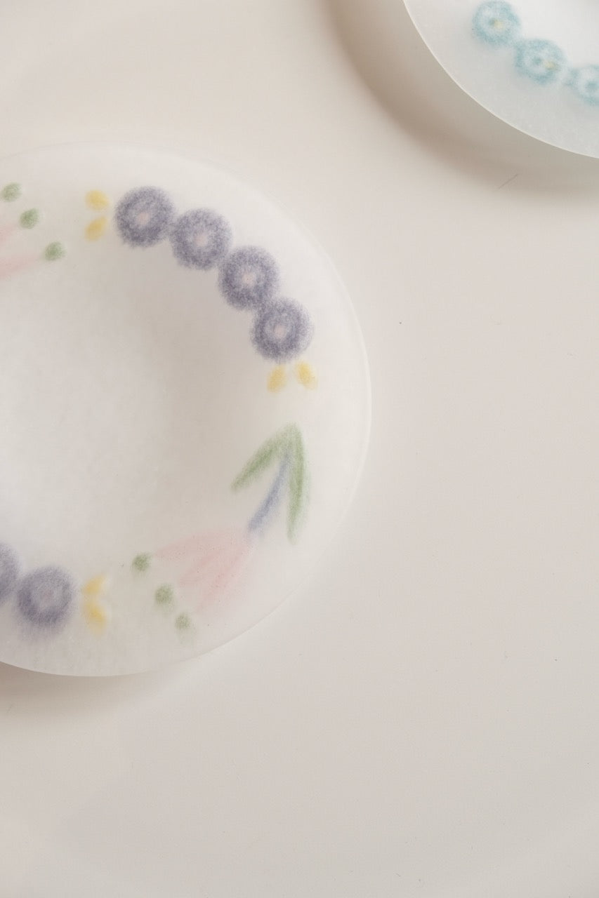 Tang Shui | Pâte de Verre Floral Plate