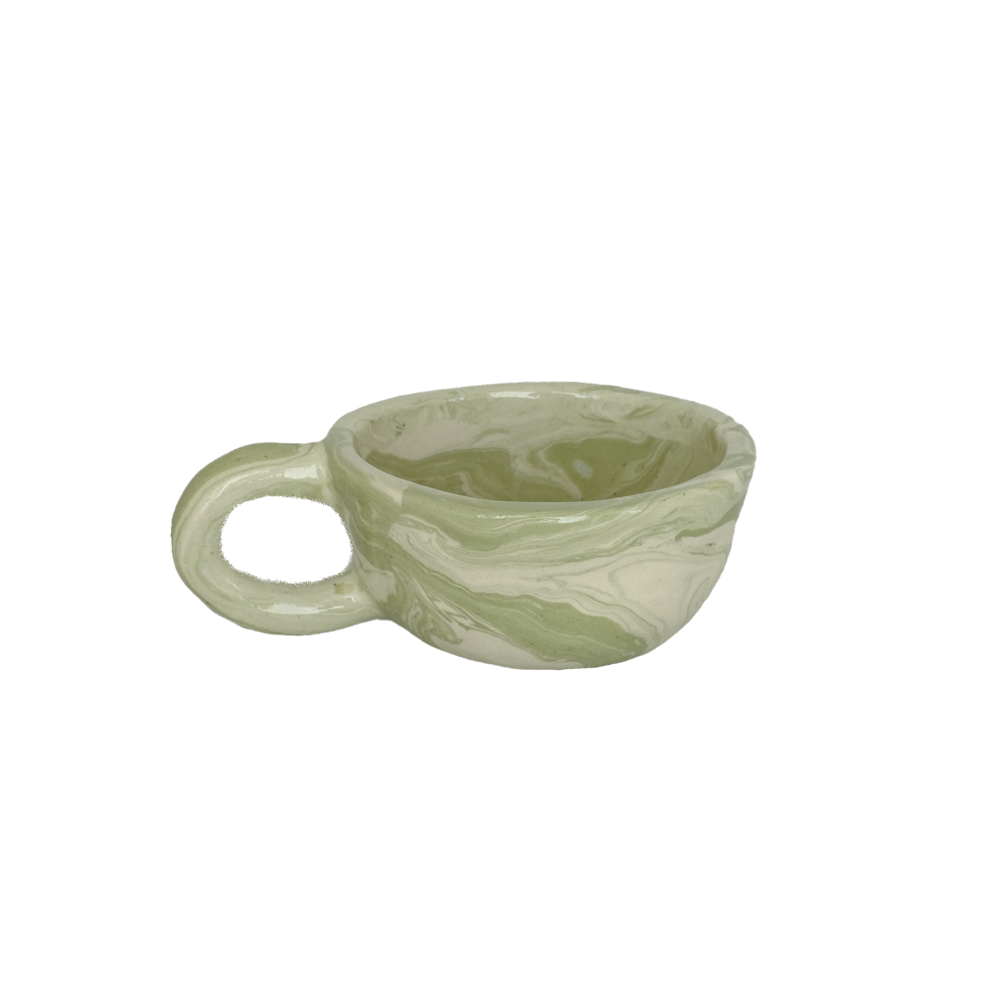 Pollygarden | Marble Sage Latte Mug