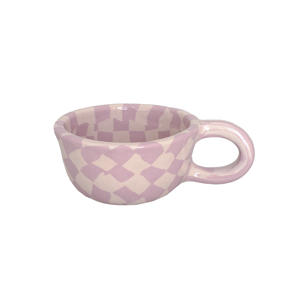 Pollygarden | Check Lavender Latte Mug