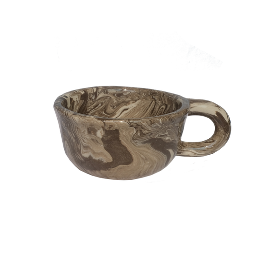 Pollygarden | Dark Brown Marble Latte Mug