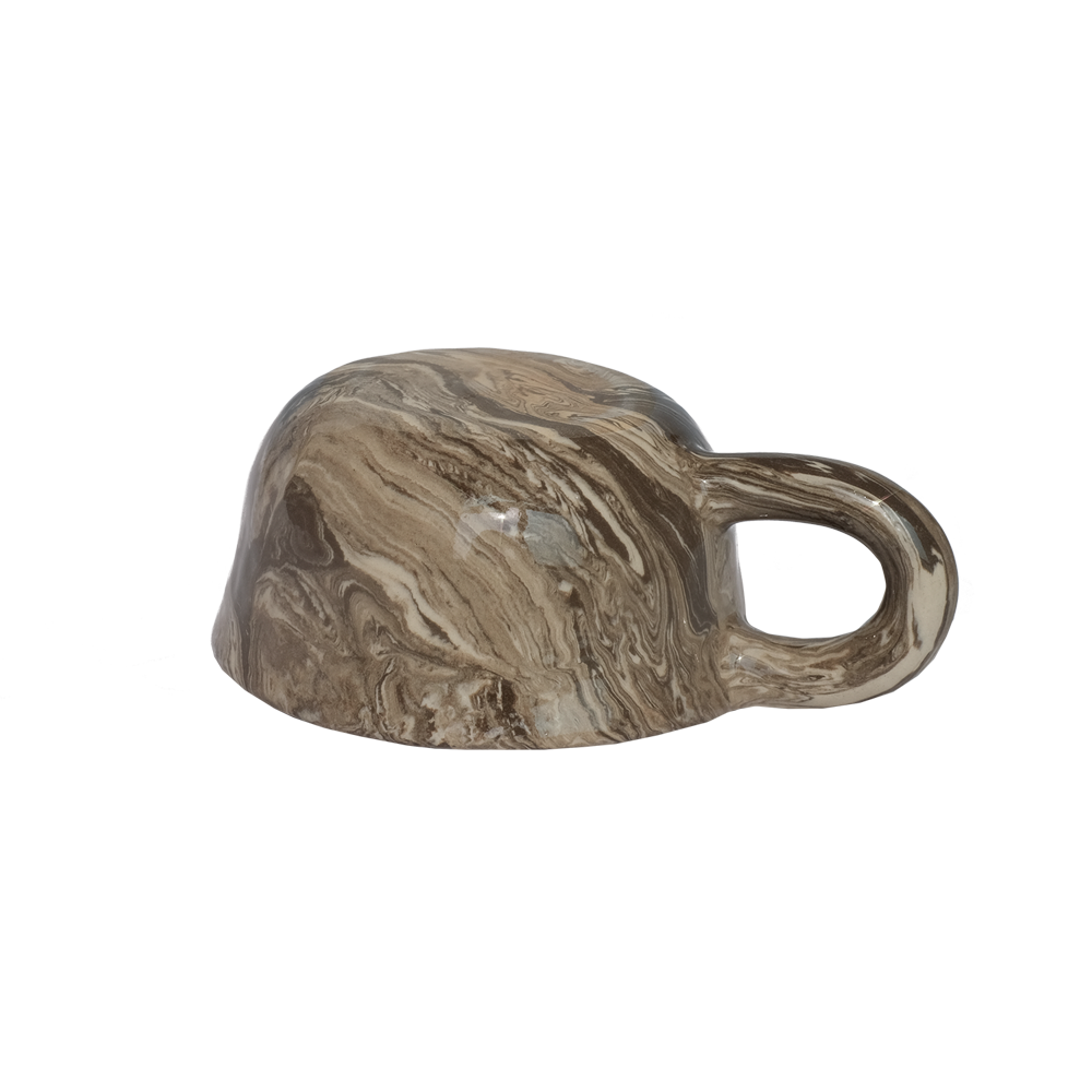 Pollygarden | Dark Brown Marble Latte Mug