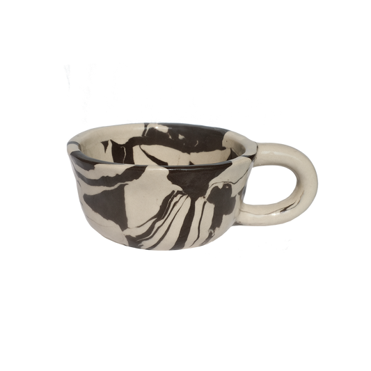 Pollygarden | Black Marble Latte Mug