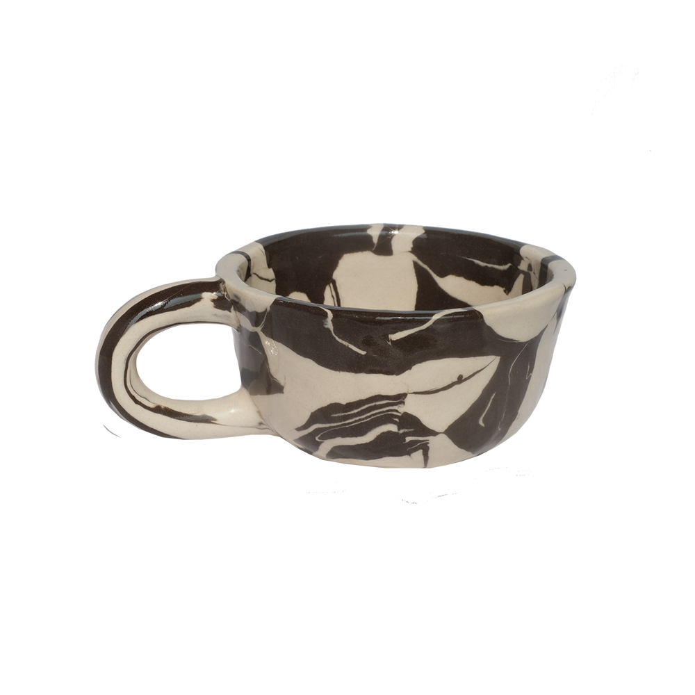 Pollygarden | Black Marble Latte Mug
