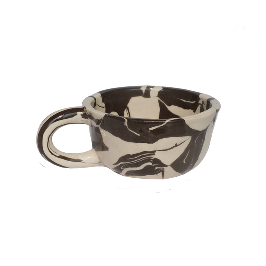 Pollygarden | Black Marble Latte Mug