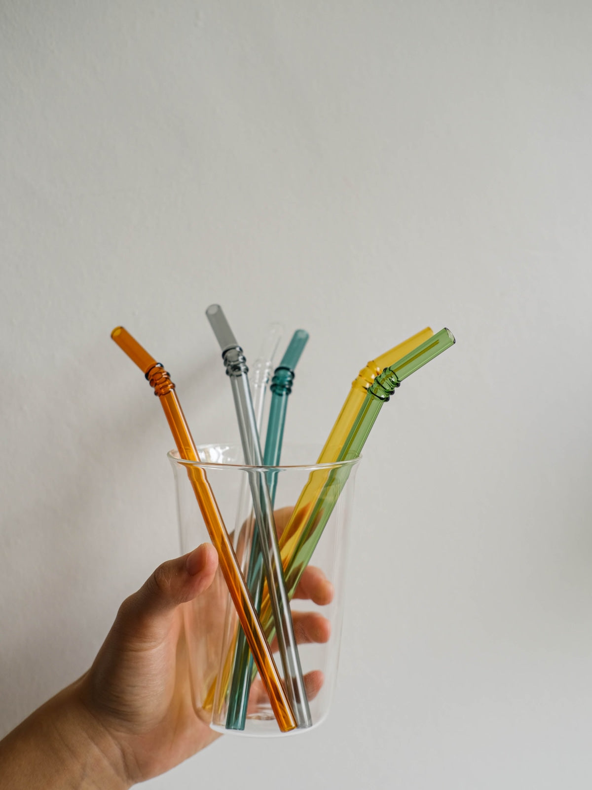 Color Glass Straw Set