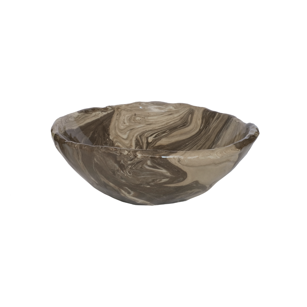 Pollygarden | Dark Brown Marble Bowl