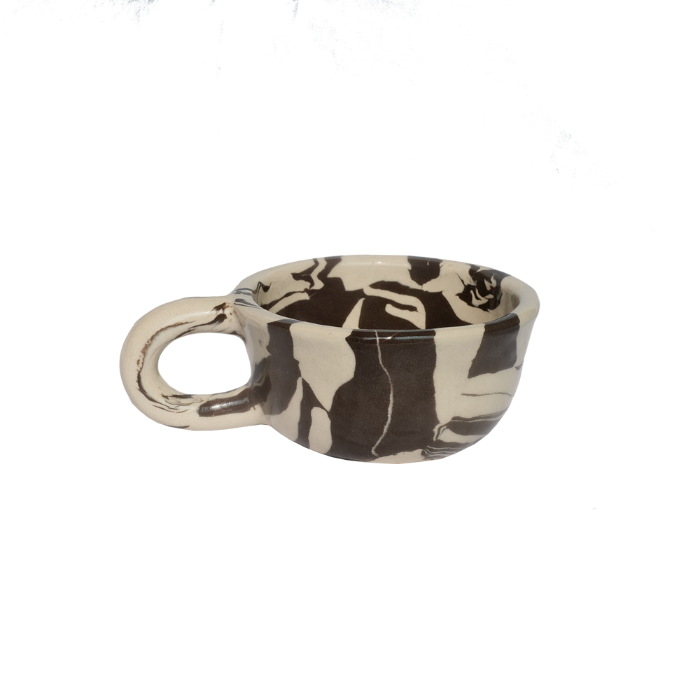 Pollygarden | Black Marble Latte Mug